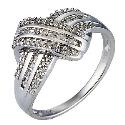 9ct White Gold Fifth Carat Diamond Twist Ring