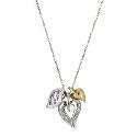 Silver and 9ct Gold Diamond Set Charm Pendant