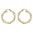 9ct Yellow Gold Fancy Creole Earrings 35mm