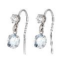 9ct White Gold Blue Topaz Drop Earrings