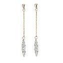 9ct Yellow Gold Crystal Pin Drop Earrings