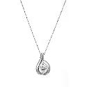 9ct White Gold Cubic Zirconia Teardrop Pendant