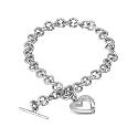 Hot Diamonds Sterling Silver Satin Open Heart Bracelet