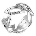 Hot Diamond Sterling Silver Diamond Leaf Ring Size P