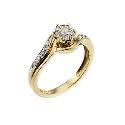 9ct Two Tone Quarter Carat Diamond Cluster Ring