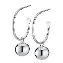 Sterling Silver Ball Hoop Earrings