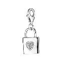 Sterling Silver Cubic Zirconia Set Lock Charm