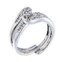 9ct White Gold Third Carat Diamond Cluster Bridal Ring Set