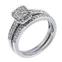 9ct White Gold Half Carat Diamond Bridal Ring Set