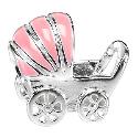 Truth Sterling Silver Pink Enamel Pram