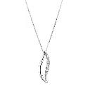 Sterling Silver Cubic Zirconia Set Leaf Pendant