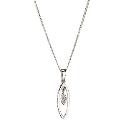 Sterling Silver Cubic Zirconia Set Oval Dangle Pendant