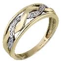 9ct Gold Diamond Set Wave Ring