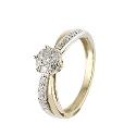 9ct Two Colour Gold Quarter Carat Diamond Ring