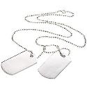 Men's Silver Double Tag Pendant