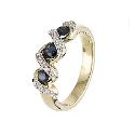 9ct Yellow Gold Sapphire and Diamond Ring