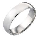 9ct White Gold 6mm Plain Ring