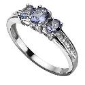 9ct White Gold Diamond and Tanzanite Ring