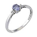 9ct White Gold Tanzanite & Diamond Ring