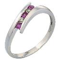 9ct White Gold Pink Sapphire and Diamond Ring