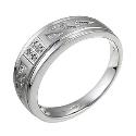 9ct White Gold Diamond Tribal Taper Ring