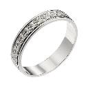 9ct White Gold Patterned Wedding Ring