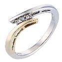 Duet 9ct Yellow Gold and Sterling Silver Ring - Small