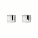 Square Silver Stud Earrings