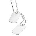 Sterling Silver 22" Double Dog Tag Pendant