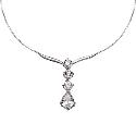 9ct White Gold Cubic Zirconia Drop Pendant