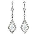 Sterling Silver Cubic Zirconia Vintage Style Earrings