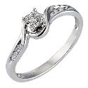 9ct White Gold Diamond Solitaire Ring