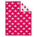 John Lewis Knitted Star Pram Blanket, Fuchsia