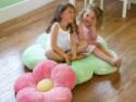 35" Large Green Daisy Flower Pillow,