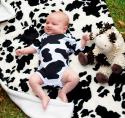 Cow fur cot blanket