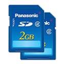 Panasonic 2GB Class 2 SD Memory Card - Twin Pack