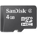 SanDisk 4GB Micro SDHC with SD Card Adapter
